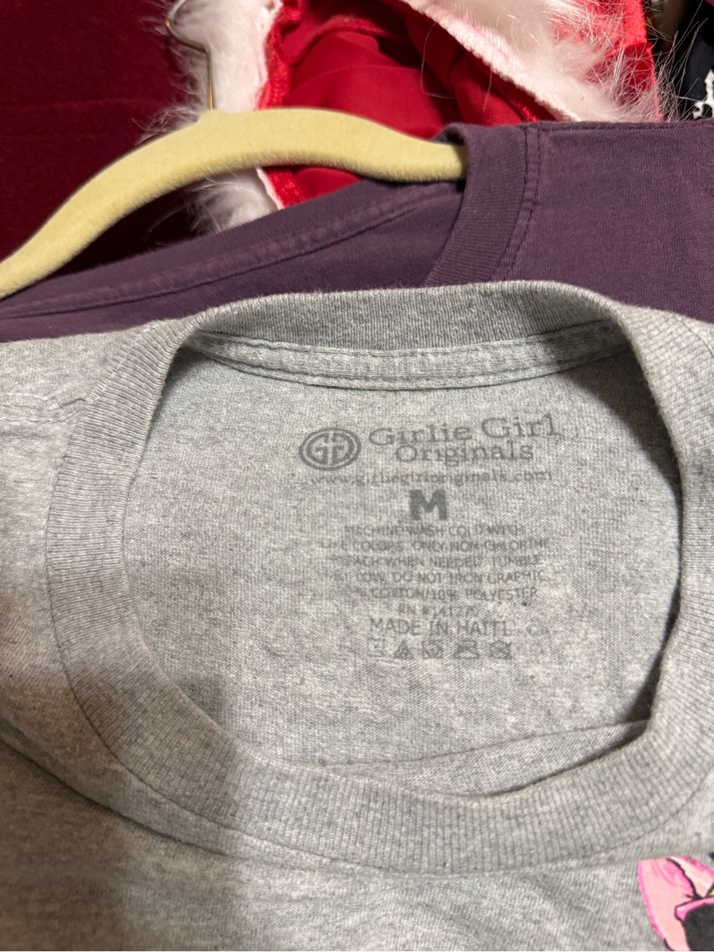 Gray 'Girlie Girl Originals' Short Sleeve Tee with Pink Pig Graphic - Picture 3 of 3